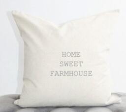 Home Sweet Farmhouse Pillow Cover, Decor, Farm Gift, Wedding Housewarming Throw Pillow, Phrase Word - thumbnail 1