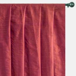 Rust & Purple Art Silk Curtain Panels, Faux Curtains - Rod Pocket, Grommet, Box Pleat, Three Pinch Tab Top Plain Ring Top - thumbnail 1