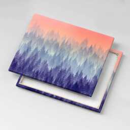 Forest in The Fog Canvas, Picture Wall Hanging, Pink Decor, Nature Canvas Print - thumbnail 3