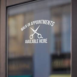 Medium Walk in Appointments Available Here Window Door Barber Hair Salon Sticker - thumbnail 2