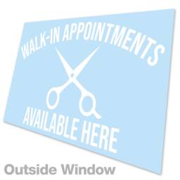 Medium Walk in Appointments Available Here Window Door Barber Hair Salon Sticker - thumbnail 3