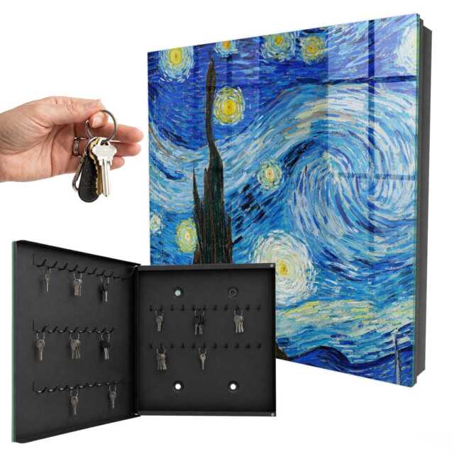 Night Sky Key Cabinet For Home, Blue Box Abstract Art, Art Lovers & Dreamers - image 1