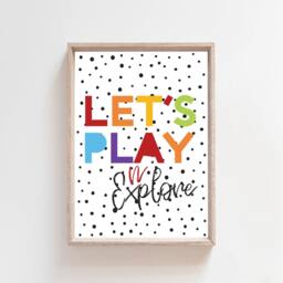 Let's Play Print, Boys Bedroom All Day, Playroom Prints, Decor, Rainbow Wall Art - thumbnail 2