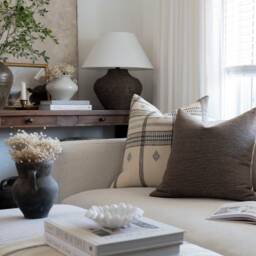 Phoenix -- Set Of 2 14x20 Brown Stripe Pillow Cover Dark Lumbar Chair Small Masculine - thumbnail 3