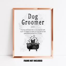Dog Groomer Definition Art Print, Dog Gift, Grooming Salon Decor, Gift To From The Dog, Thank You - thumbnail 1