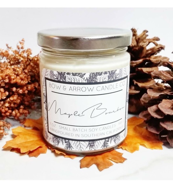7 Oz Natural Soy Candle Maple Bourbon Scented - Jar Fall Scents Autumn - image 1
