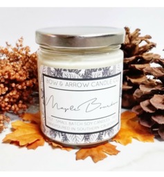 7 Oz Natural Soy Candle Maple Bourbon Scented - Jar Fall Scents Autumn - thumbnail 1