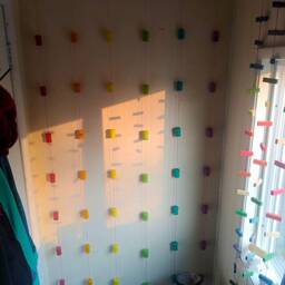 Pastel Rainbow Champagne Cork Beaded Curtain/Wall Hanging Room Divider - Hand Painted -Free Shipping - thumbnail 2