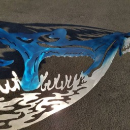 Aluminum Humpback Whale Wall Art, Tropical Ocean Decor - thumbnail 4