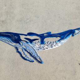 Aluminum Humpback Whale Wall Art, Tropical Ocean Decor - thumbnail 2