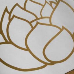 Lotus Car Decal, Yoga Lotus Flower Laptop Sticker, Wall Decorative Removable Bedroom Decor, Gold - thumbnail 2