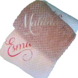 Personalised Embroidered Super Soft Waffle Wrap, Choice Of Fonts & Thread Colours New Born Baby Boy, Girl Blanket, Gift - thumbnail 2