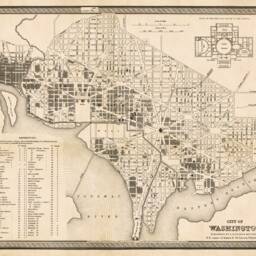 Old Map Of Washington Dc, Historical Poster in Sepia Colors, Printed On Matte Canvas Or Coated Paper - thumbnail 2