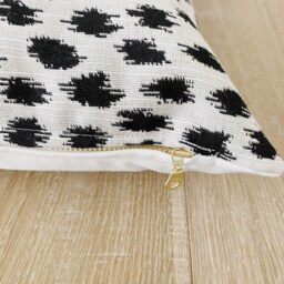 Harper -- Ivory With Black Ikat Indoor/Outdoor Pillow Cover ??? Outdoor Waterproof Pillows Lumbar & White - thumbnail 3