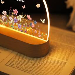 Custom Night Light Cross Prayer, Acrylic Baptism Desk Lamp, Led Lights With Kids Name Date, Baby Shower Favors, Gifts For Boy Girl - thumbnail 4