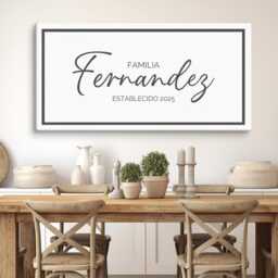 La Familia Custom Family Sign, Personalized Canvas, Spanish Last Name Rustic Farmhouse Wall Art, Latino Heritage - thumbnail 2