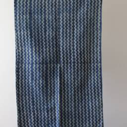 Handwoven Indigo Dhurrie Rug Traditional Indian Cotton Rug - thumbnail 3