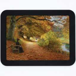A Wooded Path in Autumn Hans Anderson Brendekilde Nature Trees Stream River Painting Wooden Framed Art Print - thumbnail 2