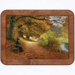 A Wooded Path in Autumn Hans Anderson Brendekilde Nature Trees Stream River Painting Wooden Framed Art Print - thumbnail 3
