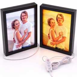 Personalised Wood Led Photo Frame - Custom Light Box, Usb Night - thumbnail 4