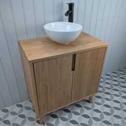 The Brampton/A Handmade Solid Oak Bathroom Vanity Unit With Tapered Legs - thumbnail 3