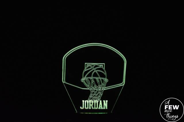Personalised Basketball Hoop Led Night Light Sports Gift - image 1