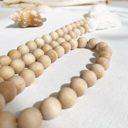 Wood Bead Curtain Tie Backs Bohemian Tassel Drapery Holdbacks - thumbnail 3