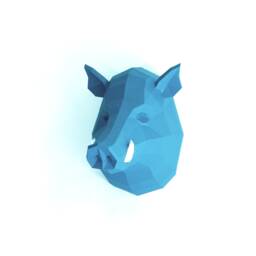 Wild Boar Paper Sculpture By Paperwolf. Chose Main Color. Diy Papercraft Kit, Geometric Pig Trophy - thumbnail 3