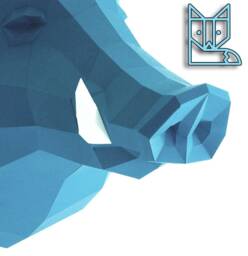 Wild Boar Paper Sculpture By Paperwolf. Chose Main Color. Diy Papercraft Kit, Geometric Pig Trophy - thumbnail 1