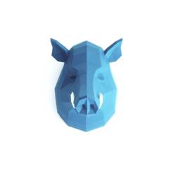 Wild Boar Paper Sculpture By Paperwolf. Chose Main Color. Diy Papercraft Kit, Geometric Pig Trophy - thumbnail 2
