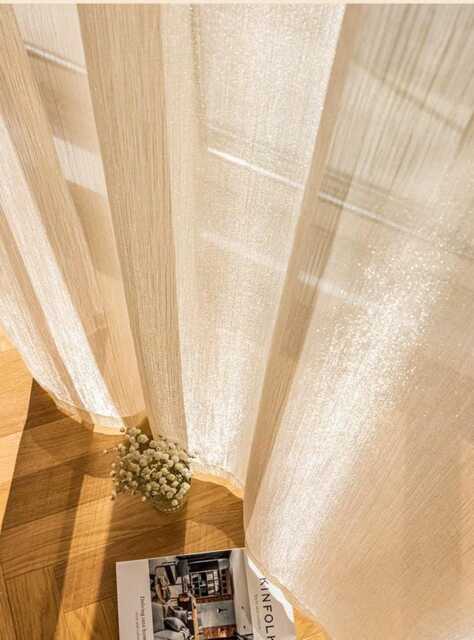 3 Colours Sheer Curtain Panel, Luxury Sparkle , Light Filtering Window Drapes, Elegant Gold Mesh For Living Room Bedroom - image 1