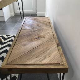 Custom Order 4Ft Industrial Style Scaffold Board Dining Table & Bench - thumbnail 2
