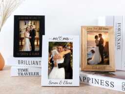 Engraved Photo Frame, Custom Engagement Couple Picture Frame, Wedding Family Personalized Frame