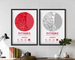 Aberdeen Fc Pittodrie Stadium Minimalist Map Prints & Frames - The Reds Memorabilia Gift Dad Granddad Uncle Brother For Him Her Football Fan - thumbnail 1