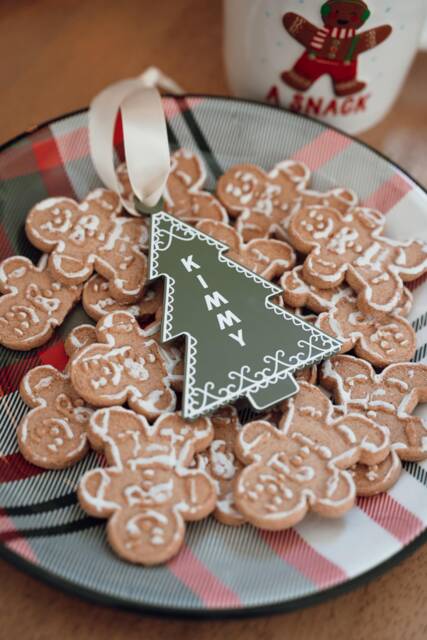 Personalized Gingerbread Stocking Tag, Holiday Gift Tags, Acrylic Christmas Name Custom Tag - image 1
