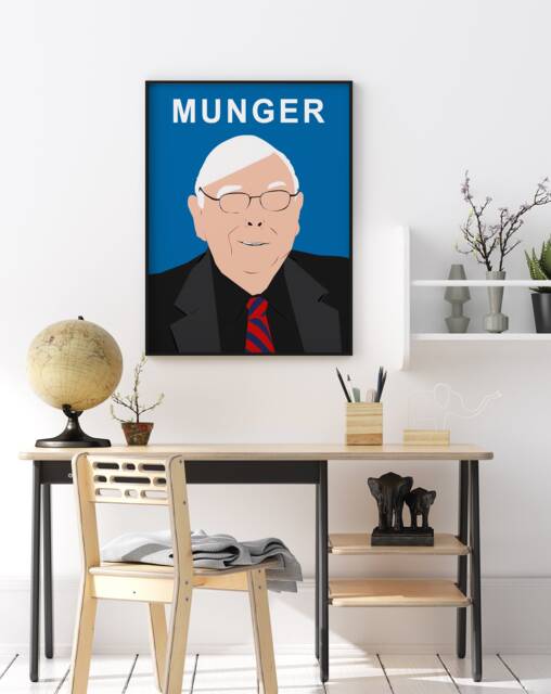 Charlie Munger Poster, Print, Berkshire Hathaway, Minimalist Decor, Stock Market Economics Wall Art Capitalist Gift - image 1