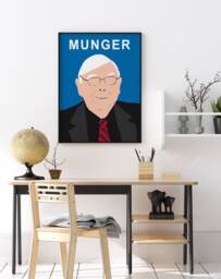 Charlie Munger Poster, Print, Berkshire Hathaway, Minimalist Decor, Stock Market Economics Wall Art Capitalist Gift - thumbnail 1