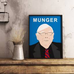 Charlie Munger Poster, Print, Berkshire Hathaway, Minimalist Decor, Stock Market Economics Wall Art Capitalist Gift - thumbnail 2