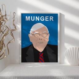 Charlie Munger Poster, Print, Berkshire Hathaway, Minimalist Decor, Stock Market Economics Wall Art Capitalist Gift - thumbnail 3