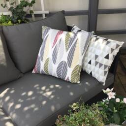 "Double Sided 20"" Retro Leaves Pillow Cover. Scandinavian Design, Cotton Fabric Design. For Cushion Size 50x50 cm - 20""x20" - thumbnail 4