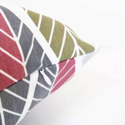 "Double Sided 20"" Retro Leaves Pillow Cover. Scandinavian Design, Cotton Fabric Design. For Cushion Size 50x50 cm - 20""x20" - thumbnail 2