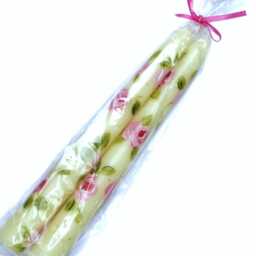 Hand Painted Pink Rose Taper Candles, Shabby Chic Decor, Set Of 2 Or 4 - thumbnail 4