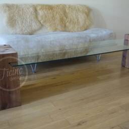 Reclaimed Wood Coffee Table Base, Rustic Modern Furniture. Glass Cocktail - thumbnail 2