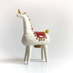 Ceramic Horse Sculpture, Unicorn Figurine, Salt Shaker For Collector, Horse Lover Gift, Gift Chef, Collectible Salt Shaker, Statue - thumbnail 2