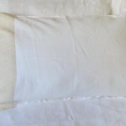 Queen/King Size Bed Sheet Set, Flat & Pillowcases Natural Grey Hem 14 cm Shabby Chic Decor Wedding/Christmas Gift White - thumbnail 2