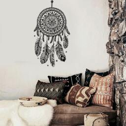 Wall Vinyl Decal Bedroom Decoration Dream Catcher Lakota Willow Hoop Snare Modern Ethnic Home Decor - #1017De - thumbnail 2