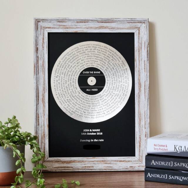 A4 Custom Foil Metallic Song Lyrics Art, Favourite Personalised Copper, Silver, Gold Or Rose Lyric Print, Record Print - image 1