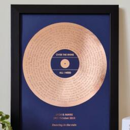 A4 Custom Foil Metallic Song Lyrics Art, Favourite Personalised Copper, Silver, Gold Or Rose Lyric Print, Record Print - thumbnail 3