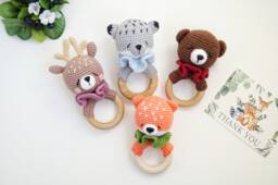 Bear, Fox, Deer, Frog, Raccoon, Rabbit, Wolf Baby Small Toys, Woodland Shower Gift, Forest Animal Toys For Newborn, Mom Gift Package