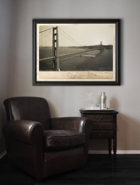 Golden Gate Bridge Print Vintage Postcard - Art Photo Giclee - image 1